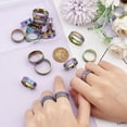thumbnail image 4 of 18pcs 9 Sizes Rainbow Frosting Grooved Finger Rings Narrow Grooved Shiny Blank Ring Stainless Steel Round Blank Core Ring for Inlay Handmade Ring Jewelry Making Gift colorful, 4 of 6
