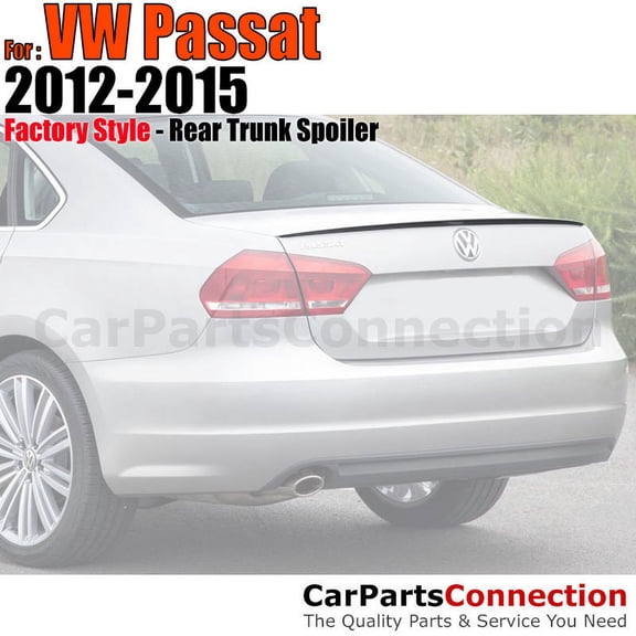 Trunk Spoiler Compatible With 2012 2013 2014 2015 2016 2017 2018 2019 Volkswagen Passat Sedan Factory Style Flush Mount Painted Color L041 Black