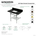 thumbnail image 4 of Kingston Brass KVPK3630KBSQB7 Templeton 36" Black Granite Console Sink with Brass Legs and Shelf (8-Inch, 3-Hole), Black Granite/Brushed Brass, 4 of 4