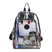 Eastsport Multi-Purpose Clear Backpack with Front Pocket, Adjustable Straps, Black