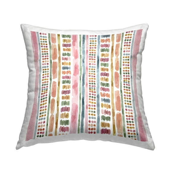 Stupell Industries Varied Pink Dotted Boho Stripes Lines Design by Nina Muis Surface Design Throw Pillow