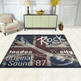 thumbnail image 2 of FREEAM Vintage Union Jack Guitar Music Stylish Area Rug Mat for Living Dining Dorm Room Bedroom Home Decorative 80"x58", 2 of 6
