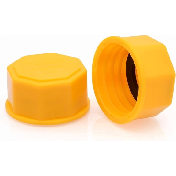 2PCS Universal Gas Can Caps – 5 Gallon Replacement Lids with Coarse Thread for Gasoline, Diesel & Fluids – Leak-Proof HDPE Plastic Caps, Fits 1/2.5/5/10  Gallon Cans (1.73”-1.82” Mouth Size)