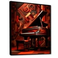 thumbnail image 2 of Designart "Cubist Concerto On The Red Grand Piano I" Music Floater Framed Wall Art Living Room, 2 of 5