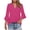 Pink, variant on Women Flowy V Neck 3/4 Sleeve Blouse Casual Loose Tunic Top Summer Fashion Solid Flare Sleeve Pullover, White M