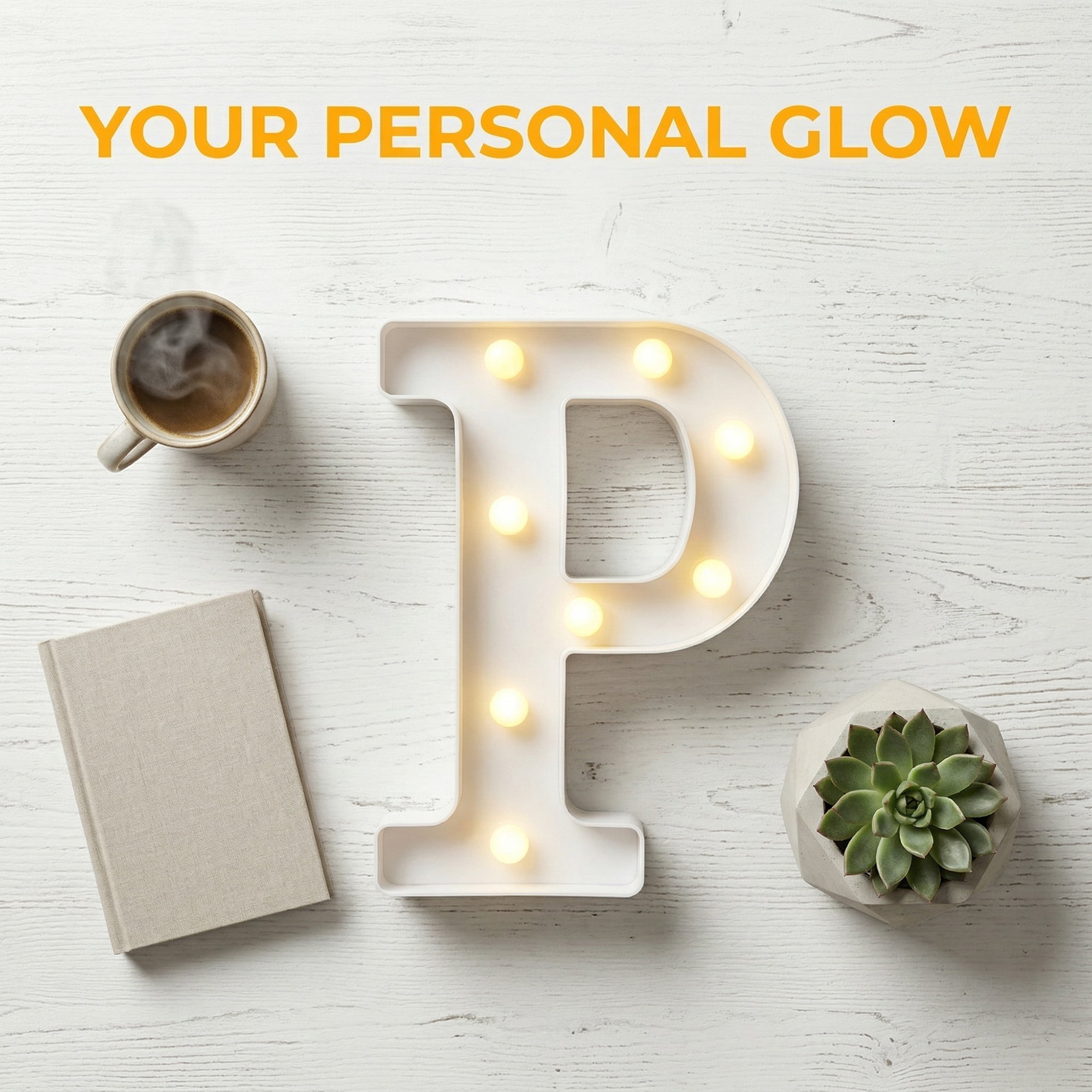 Unique Bargains Marquee Letters With Lights LED Light Up Signs Letter P 6.5"L x 1.5"W x 8.5"H