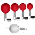 thumbnail image 2 of Reston Lloyd 8pc Measuring Cups & Spoons for Dry & Liquid Ingredients, Food Grade Plastic with Stainless Steel Handles, Red, 2 of 4