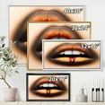 thumbnail image 3 of Woman Lips With Black & Orange Lipstick 32 in x 16 in Framed Painting Canvas Art Print, by Designart, 3 of 5
