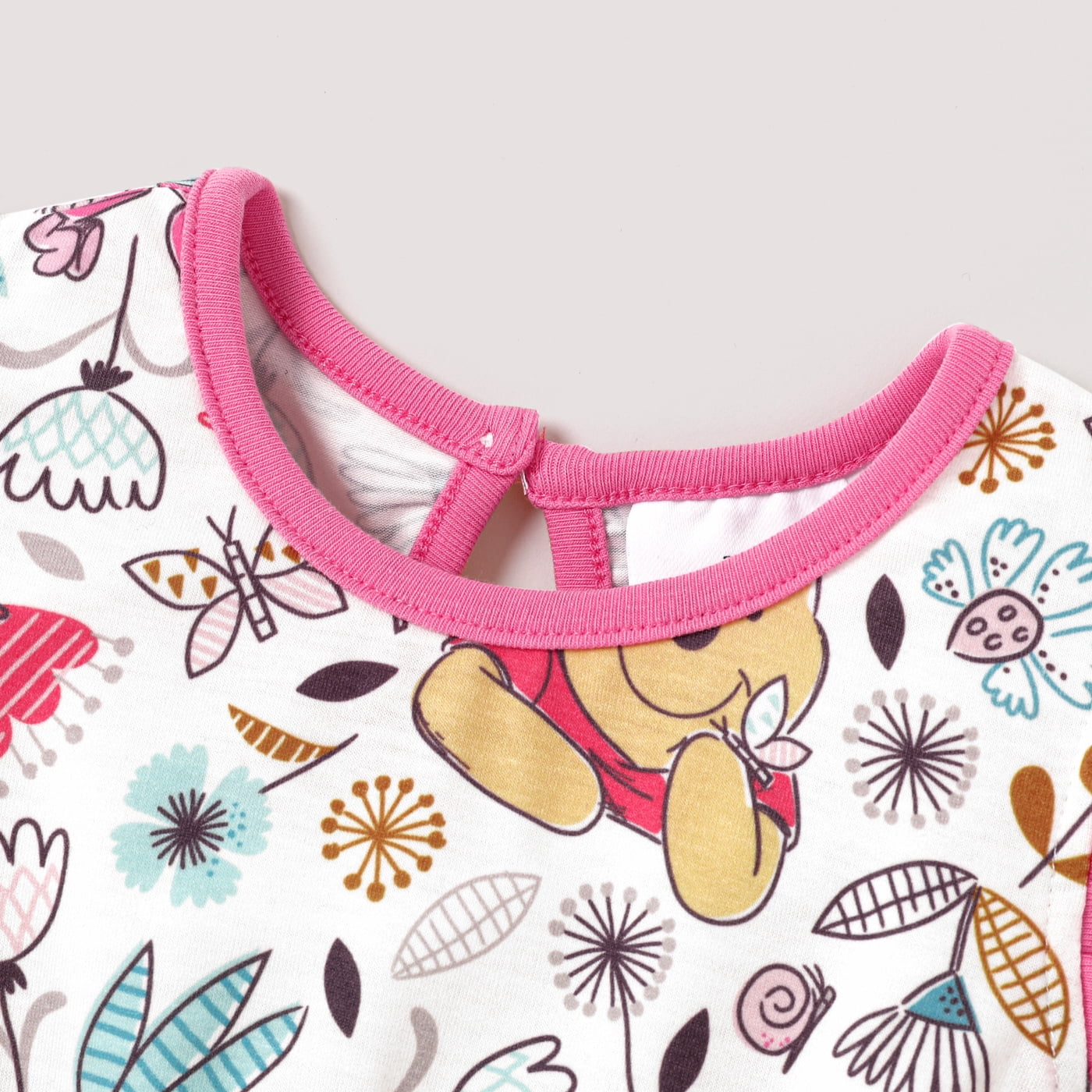 Disney Winnie the Pooh Baby Girls Allover Print Dress and knitwear cardigan Outfit Set Sizes 3-24M