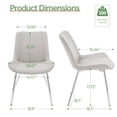 thumbnail image 2 of Modern Faux Leather Dining Chairs Set of 2, Upholstered Dining Side Chairs with Metal Legs, Comfort Backrest Chair For Kitchen Dining Room Cafe(Grey, Silver Legs), 2 of 11