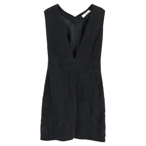 Pre-Owned Anine Bing V-neck Mini Dress in Black Silk