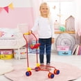 thumbnail image 4 of Bayer Design: Shopping Cart - Red & Blue - Grocery Pretend Play Toy, Spacious Basket Holds Toys & Dolls, Lightweight, Dual Wheels, Toddler-Kids 18mo+, 4 of 8