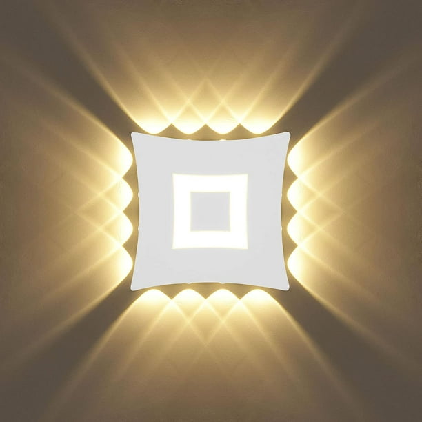Aplique de pared LED moderno de 22 W Lámpara de pared impermeable IP65 Lámpara de pared LED de aluminio Interior exterior para baño Sala de estar Dormitorio Pasillo Escalera Entrada Porche - Luz cálida 3000k Blanco oso de fresa Electrónica