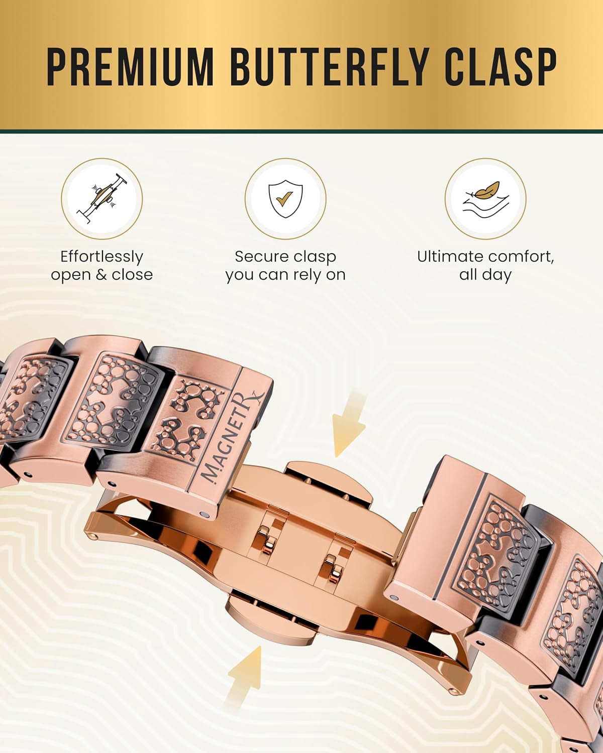MagnetRX® Copper Cross Bracelet for Men — EllipseMAX 5X Strength 5,000 Gauss Magnets — Premium Mens Copper Bracelet with Adjustable Length (Cross Style)