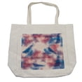 thumbnail image 1 of Psychedelic Shopping Bag, Boho Style Digital Tie Dye Effect Graphic with Soft Feather Patterns Tribal Art, Eco-Friendly Reusable Bag for Groceries Beach and More, 15.5" X 14.5", Cream, by Ambesonne, 1 of 2