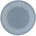 thumbnail image 3 of 6ft Round Water Resistant, Indoor Outdoor Rugs for Patios, Front Door Entry, Entryway, Deck, Porch, Balcony | Outside Area Rug for Patio | Blue, Greek Key | Size: 5'3'' Round, 3 of 6