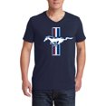 thumbnail image 2 of Wild Bobby Ford Mustang Retro USA Vintage Logo Classic Bar, Cars and Trucks Mens V-Neck T-Shirt, 2 of 6