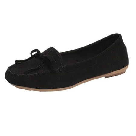

Wesracia Casual Shoes Shoes SlipOn Suede Shoes Flat Leisure Single Round Toe Women Women s Casual Shoes