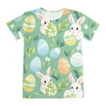 thumbnail image 6 of Easter Kids Pajamas Set Easter Egg Cartoon Printed Crewneck Short Sleeve Pullover Top Shorts Set Toddler Girls Clothes, 6 of 6