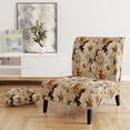 thumbnail image 2 of Designart "Elegance In Rustic Brocade III" Brown Floral Upholstered Accent Chair - Cottage Arm Chair For Bedroom, 2 of 7