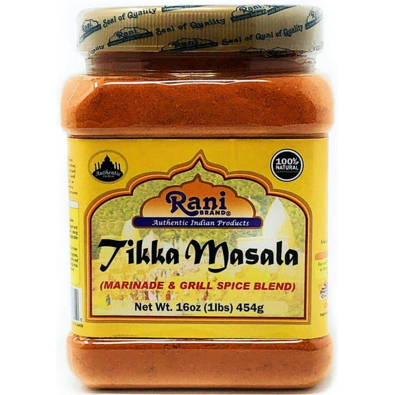 Rani Tikka Masala Indian 7-Spice Blend 16oz (1lb) 454g PET Jar ~ All Natural | Salt-Free | Vegan | No Colors | Gluten Friendly | NON-GMO | Indian Origin