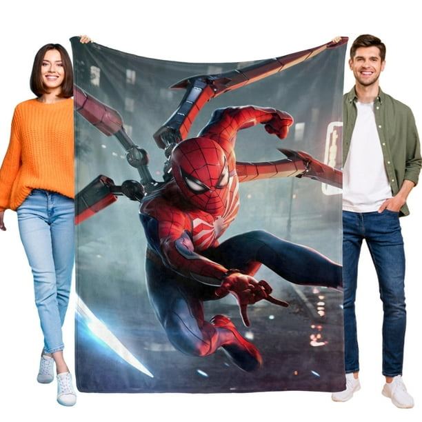 Hombre Araña anti-pilling, suave, ligera, esponjosa y acogedora de lujo para hogar y cocina – Perfecta para niños y adultos,80X120cm