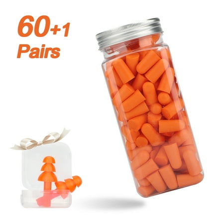 EEEkit 60pairs Soft Foam Ear Plugs for Sleep, 38dB NRR Ear Plugs for Noise Cancelling, Orange