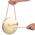 thumbnail image 3 of 15cm Hand Gong Cymbals Brass Copper Chapel Opera Percussion Instruments with Round Play Hammer, 3 of 7