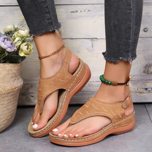 Chanclas de verano para mujer, zapatillas con tacón de cuña, sandalias, chanclas informales, zapatos de mujer Wmkox8yii sa5138
