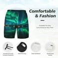 thumbnail image 6 of Picia Northern Lights pattern Mens Swim Trunks with Compression Liner Stretch Beach Shorts Quick Dry with Zipper Pockets No-Chafing Board Shorts-XX-Large, 6 of 9