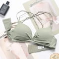 thumbnail image 2 of Sujetador sin costuras Wireless Thicken Sexy Hacer subir Underwear Lencería elástica transpirable, Verde, 75B Eigraketly AP001256-10B, 2 of 7