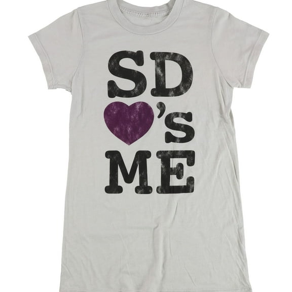 Tags Weekly Womens Sd Love's Me Graphic T-Shirt, Grey, Medium