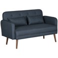 thumbnail image 1 of HOMCOM 53' Tufted Loveseat Sofa for Bedroom, Blue, 1 of 10