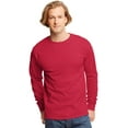thumbnail image 1 of Hanes TAGLESS Men`s Long-Sleeve T-Shirt - Best-Seller, M, Deep Red, 1 of 1