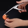thumbnail image 4 of Pelador de camarones de acero inoxidable, herramienta curvada para desvenar conchas de mariscos, pelador de gambas de cocina, 4 of 8