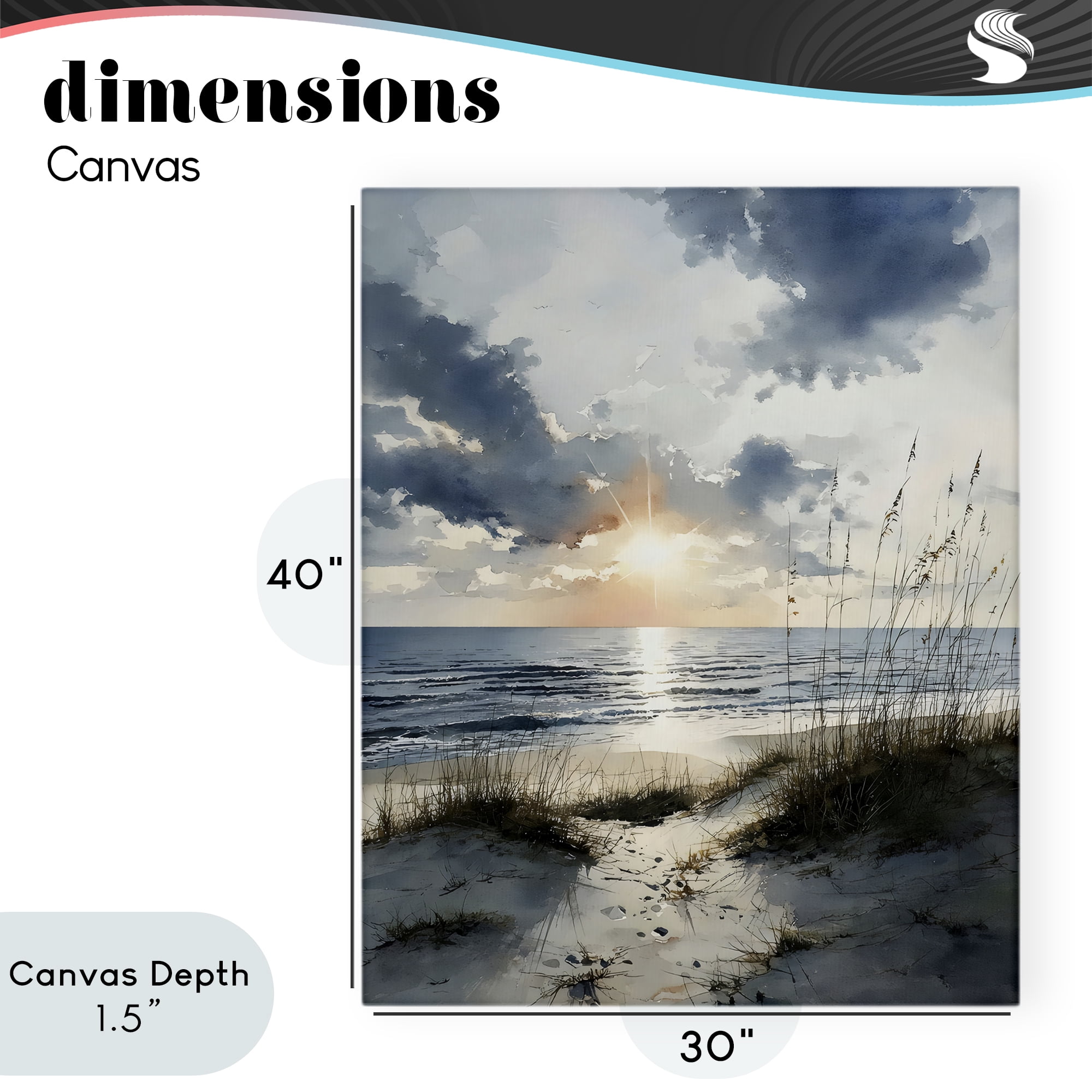 Stupell Industries Ocean Sunrise over Sandy Dunes Canvas Wall Art, design by Franklyn Gregory