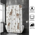 thumbnail image 4 of Coolnut Bath Shower Curtain Liners Cats and Traces 66x72in Polyester Waterproof with 12 Curtain Hooks, 4 of 6