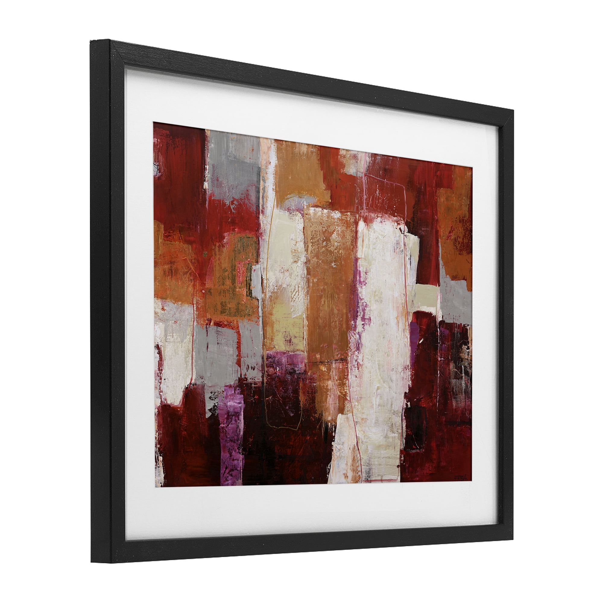 Deconstructed City Abstract Black Framed Print Under Glass, design by Design Fabrikken