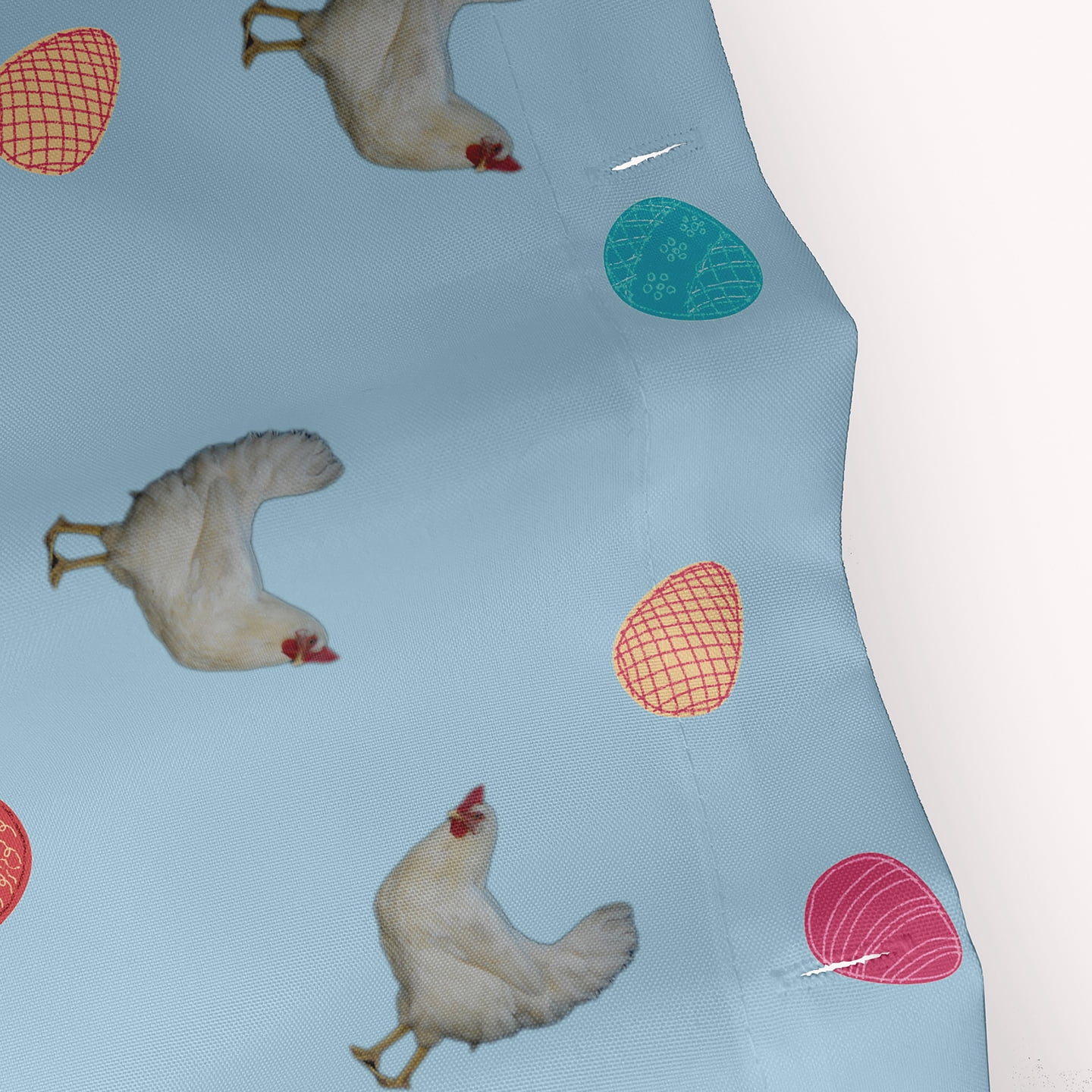 Simply Daisy 70" W x 73" L Chickens and Eggs Polyester Shower Curtain, After Rain Blue [1 Ct]