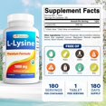 thumbnail image 2 of Best Naturals Amino Acid L-Lysine Supplements, 1000mg Support, 180 Ct, 2 of 9