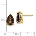 thumbnail image 3 of 14k 10x7 Pear Smoky Quartz Earrings 14k Yellow Gold Earrings, 3 of 3