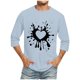 thumbnail image 1 of Camisetas de Manga Larga para Hombres, Día de San Valentín Impreso 3/4 Manga Camiseta de Fitness, Mezcla de Algodón Casual, 1 of 9