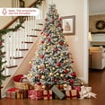 thumbnail image 4 of Patiojoy 7 FT Half Pre-lit Artificial Christmas Tree Hinged Xmas Tree with 852 Snow-flocked Branch Tips, 4 of 9