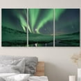thumbnail image 3 of wall26 Canvas Print Wall Art Set Green Aurora Borealis Northern Lights Nature Wilderness Photography Realism Rustic Scenic Colorful Travel Ultra for Living Room, Bedroom, Office - 16"x24"x3, 3 of 5