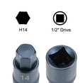 thumbnail image 3 of Uxcell 1/2-Inch Square Drive x H14 Metric Hex Bit Socket, 2 Inch Length, 3 of 5