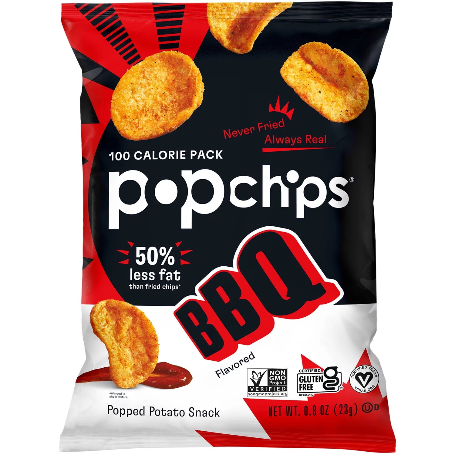 Popchips 30 Count 0.8 oz Pack – Healthy Potato Chips in Assorted Flavors