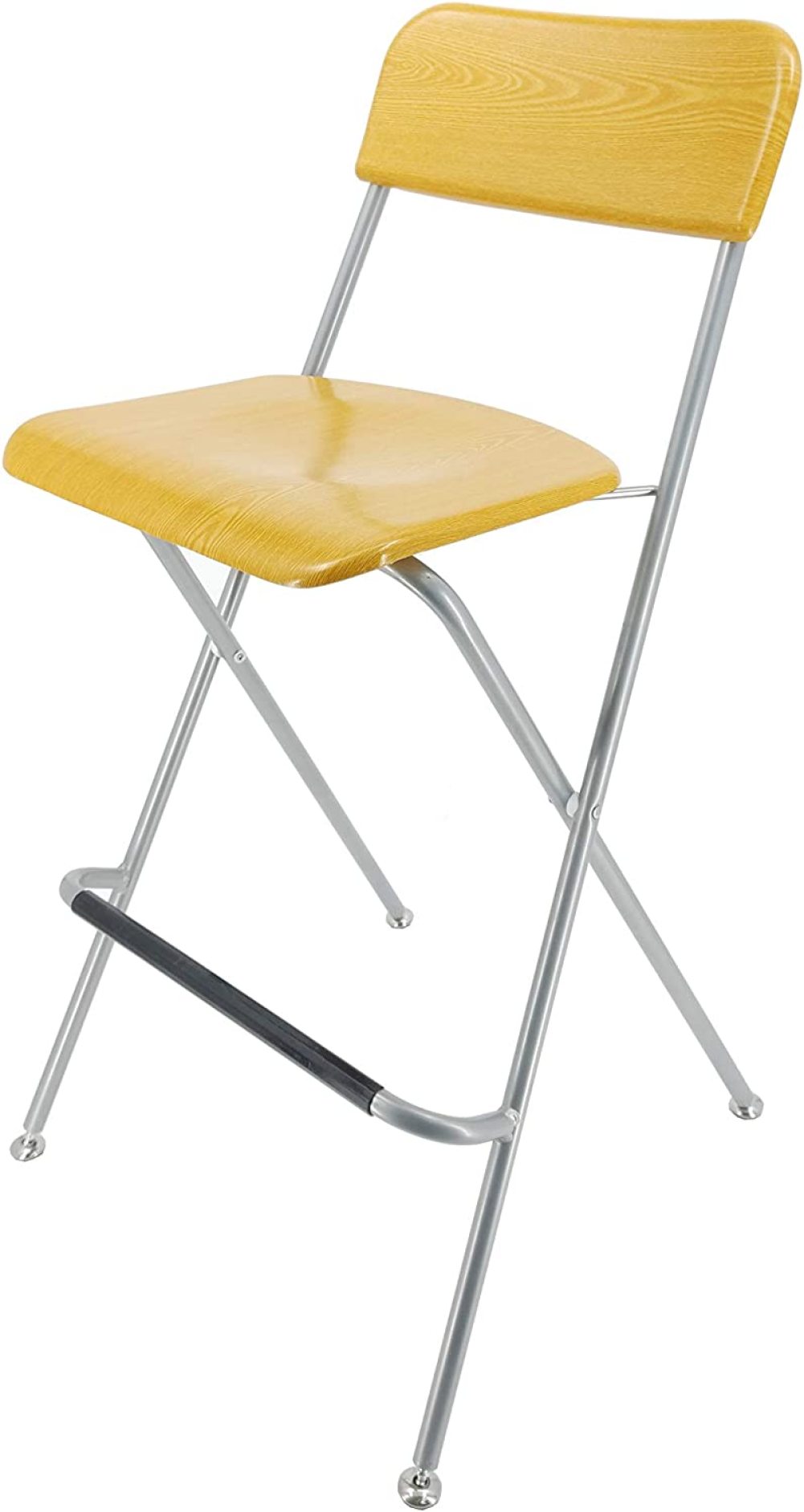JuIShareE Folding High Chair Bar Stool Folding Wood Metal Chair 11036