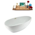 thumbnail image 3 of 67" Streamline N3601PBR Soaking Freestanding Tub and Tray With Internal Drain in Polished Brass, 3 of 12