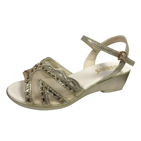 

Ladies Fashion Summer Mesh Hollow Rhinestone Fish Mouth Wedge Buckle Sandals Fringe Sandals Women Womens White Sandals Size 9