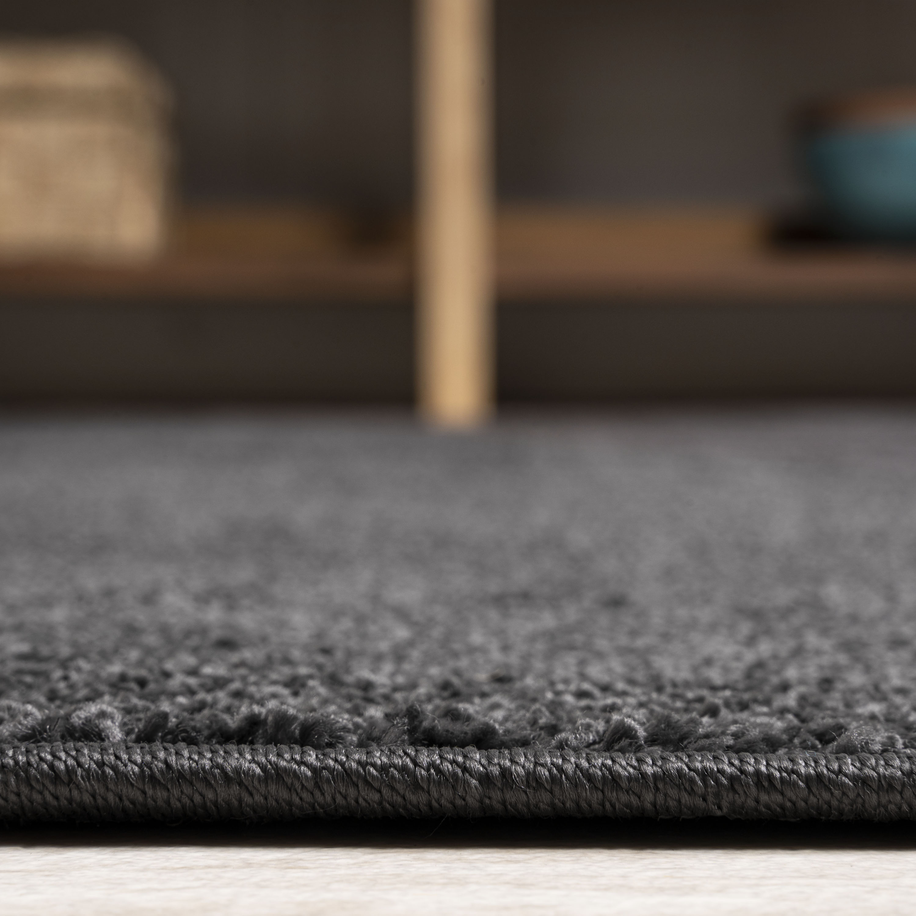 JONATHAN Y SUPERSOFT 8 x 10 Area Rug, Haze - Black, SEU100I-8